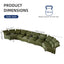 LLappuil Modular Sectional Sofa, Oversiezed Curved Sectional Couch with Storage & Hexagon Seat, Corduroy Sectional Sofa with Adjustable Arms & Backs for Living Room Green