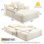 LLappuil Chaise Lounge Chair Indoor, Corduroy Boneless Sofa Bed, Deep Seat Sleeper Couch Reading Chairs, Cloud Sofas Couches for Living Room, No Assembly Required Beige