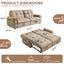 LLappuil 77" Pull Out Sofa Bed Queen Size, Loveseat Sofa Convertible Sleeper Sofa Bed, Flannelette Fabric Sofa Couch for Living Room Brown