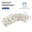 LLappuil Modular Sectional Sofa, Oversiezed Curved Sectional Couch with Storage & Hexagon Seat, Corduroy Sectional Sofa with Adjustable Arms & Backs for Living Room Beige