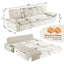 LLappuil 95" Pull Out Sofa Bed Queen Size, Oversized Corduroy Loveseat Sofa Couch Convertible Sofa Bed for Living Room Beige