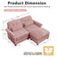 LLappuil 69" Loveseat Sofa, Modular Sectional Couch with Movable Ottoman, Cloud Chenille Sofa Couch for Living Room