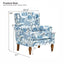 LLappuil Accent Chair, Mid-century Wingback Single Sofa Chair with Nailhead Trim Armrest, Flower Printed Polyester Fabric Reading Chair for Living Room