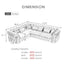 LLappuil Sectional Sofa, 111" Chesterfield Sofa with Curved Arm Button Tufted, Velvet Cloud Sofa Couch for Living Room Black