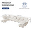 LLappuil Modular Sectional Sofa, Sectional Couch with Adjustable Arms Backs & Storage Seat, Oversized Corduroy Sofa Couch for Living Room Beige