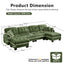 LLappuil 132" Sectional Sofa, Oversized Modular Sectional Couch with Double Movable Ottoman, Chenille Cloud Sofa Couch for Living Room