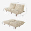 LLappuil 2 Piece 71" Corduroy Futon Convertible Sofa Bed, Loveseat Sleeper Sofa Couch for Living Room Apartment Beige
