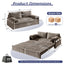 LLappuil 66" Corduroy Sofa, Pull Out Sofa Bed Queen Size, Loveseat Sofa Convertible Sofa Bed for Living Room