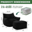 LLappuil Bean Bag Chair with Ottoman, Lazy Sofa Chair for Adults, Memory Foam Bean Bag Chairs with Filler Included for Living Room Bedroom Black