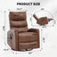 LLappuil Recliner Chair, 360° Swivel Massage Recliner Chair with Heat, Nursery Glider Rocker Faux Leather Recliner Chair for Living Room Beige