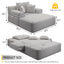 LLappuil Chaise Lounge Chair Indoor, Corduroy Boneless Sofa Bed, Deep Seat Sleeper Couch Reading Chairs, Cloud Sofas Couches for Living Room, No Assembly Required Light Gray