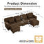LLappuil 132" Sectional Sofa, U Shaped Modular Sectional Couch with Double Movable Ottoman, Cloud Corduroy Sofa Couch for Living Room