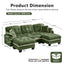LLappuil 101" Sectional Sofa, Modular Sectional Couch with Double Movable Ottoman, Chenille Cloud Sofa Couch for Living Room