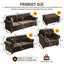 LLappuil Modular Sectional Sofa, 6 Seat Velvet Sofa with Ottoman for Living Room Brown