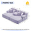 LLappuil 2 Piece Chaise Lounge Chair Indoor, Corduroy Boneless Sofa Bed, Deep Seat Sleeper Couch Reading Chairs, Cloud Sofas Couches for Living Room, No Assembly Required Purple