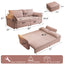 LLappuil Pull Out Sofa Bed Queen Size, 85" Loveseat Sofa with Movable Ottoman, USB Charging Port, Corduroy Sofa Couch Convertible Sofa Bed for Living Room Pink
