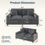 LLappuil 81" Chenille Sofa, Comfy Loveseat Sofa Couch , Mid-Century Upholstered Couch for Living Room Gray