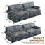 LLappuil 2 Piece Chenille Sofa, Chenille 7 Seat Sofa for Living Room, 26.4" Extra Deep Seat Mid Century Sofa for Living Room Blue