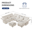 LLappuil Modular Sectional Sofa, Sectional Couch with Storage Seat, Oversized Corduroy Sofa Couch with Adjustable Arms Backs for Living Room Beige