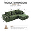 LLappuil 95" Sectional Sofa, Modular Sectional Couch with Left Chaise, Cup Holders, Side Pocket, Corduroy Boneless Sofa Couch for Living Room