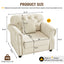LLappuil Single Sofa Chair for Modular Sectional Sofa, Velvet Reading Accent Chair for Living Room Beige