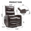 LLappuil Recliner Chair, 360° Swivel Massage Recliner Chair with Heat, Nursery Glider Rocker Faux Leather Recliner Chair for Living Room Beige