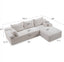 LLappuil 106" Sectional Sofa, Modular Sectional Couch with Left Chaise, Deep Seat Corduroy Cloud Sofa for Living Room