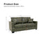 LLappuil 69" Loveseat Sofa, Upholstered Couch with 2 Throw Pillows for Living Room, Foil Fabric Green