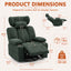 LLappuil Chenille Recliner Chair, 360° Swivel Reclining Chair with Detachable Adjustable Neck Pillow, Manual Nursery Glider Rocker Recliner Chair for Living Room Blue