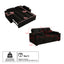 LLappuil 65" Pull Out Sofa Bed, Corduroy Sofa Couch Covertible Sofa Bed, Loveseat Sofa for Living Room Black