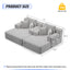 LLappuil 2 Piece Chaise Lounge Chair Indoor, Corduroy Boneless Sofa Bed, Deep Seat Sleeper Couch Reading Chairs, Cloud Sofas Couches for Living Room, No Assembly Required Light Gray