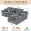 LLappuil 108" Sectional Sofa, Modular Sectional Couch with Left Chaise, Boneless Corduroy Cloud Sofa for Living Room Gray