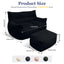 LLappuil Loveseat Sofa, 2 Seater Lazy Sofa Couch with Ottoman, Corduroy Bean Bag Chair for Living Room, Bedroom, Home Office Black