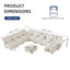 LLappuil Modular Sectional Sofa, Sectional Couch with Storage Seat, Oversized Corduroy Sofa Couch with Adjustable Arms Backs for Living Room Beige