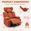 LLappuil Chenille Recliner Chair, 360° Swivel Reclining Chair with Detachable Adjustable Neck Pillow, Manual Nursery Glider Rocker Recliner Chair for Living Room Blue