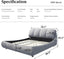 LLappuil Upholstered Platform Bed Queen Size, Oversized Wood Bed Frame with Padded Backrest Gray