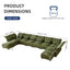 LLappuil Modular Sectional Sofa, Sectional Couch with Adjustable Arms Backs & Storage Seat, Oversized Corduroy Sofa Couch for Living Room Green