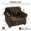 LLappuil Single Sofa Chair for Modular Sectional Sofa, Velvet Reading Accent Chair for Living Room Brown