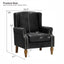 LLappuil Accent Chair, Mid-century Wingback Single Sofa Chair with Nailhead Trim Armrest, Flower Printed Polyester Fabric Reading Chair for Living Room