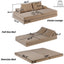 LLappuil King Size Convertible Sofa Bed, 87" DIY Chenille Sofa Couch with Deep Seat for Living Room Camel