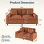 LLappuil 81" Chenille Sofa, Comfy Loveseat Sofa Couch , Mid-Century Upholstered Couch for Living Room Gray