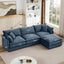 LLappuil Modular Sectional Sofa, Sectional Couch with Movable Ottoman, Chenille 4 Seat Cloud Sofa Couch for Living Room Blue