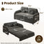 LLappuil Full Size Pull Out Sofa Bed, Compact Loveseat Sofa Covertible Sofa Bed with USB Port, Side Pocket , Chenille Sofa Couch for Living Room Gray