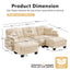 LLappuil 101" Sectional Sofa, Modular Sectional Couch with Double Movable Ottoman, Chenille Cloud Sofa Couch for Living Room