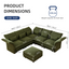 LLappuil Modular Sectional Sofa, Sectional Couch with Storage Seat, Oversized Corduroy Sofa Couch with Adjustable Arms Backs for Living Room Green