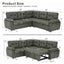 LLappuil 85" x 85" Sectional Sofa, L Shaped Sectional Couch with Pull Out Sofa Bed, Convertible Sofa Bed with Hidden Storage, Foli Fabric 5 Seat Sofa Couch for Living Room