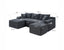 LLappuil Sectional Sofa, 106" U Shaped Modular Sectional Couch with Left Chaise, Cloud Courduroy Sofa Couch with Movable Ottoman for Living Room Gray