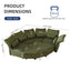LLappuil Modular Sectional Sofa, Oversiezed Curved Sectional Couch with Storage & Hexagon Seat, Corduroy Sectional Sofa with Adjustable Arms & Backs for Living Room Green