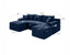 LLappuil Sectional Sofa, 106" U Shaped Modular Sectional Couch with Left Chaise, Cloud Courduroy Sofa Couch with Movable Ottoman for Living Room Blue