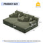 LLappuil 2 Piece Chaise Lounge Chair Indoor, Corduroy Boneless Sofa Bed, Deep Seat Sleeper Couch Reading Chairs, Cloud Sofas Couches for Living Room, No Assembly Required Green